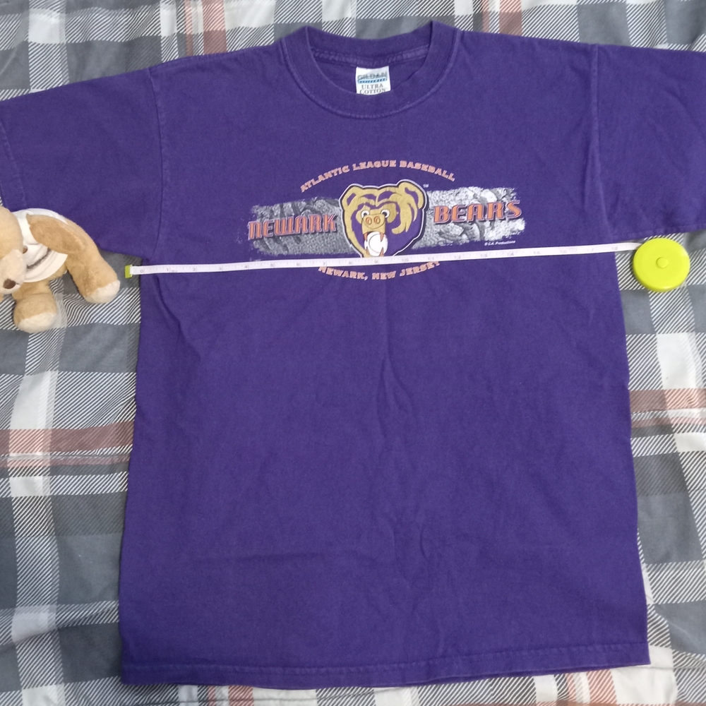 Newark Bears bundle, KIDS Xtra Large Purple T-Shirt and Mascot bobblehead